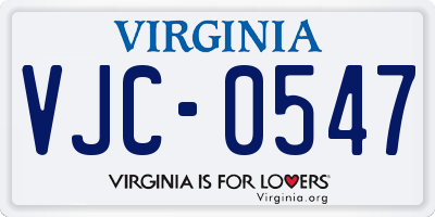 VA license plate VJC0547