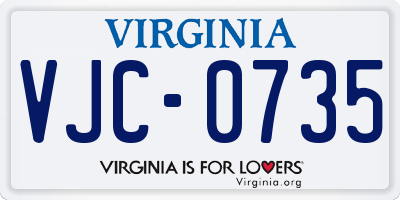 VA license plate VJC0735
