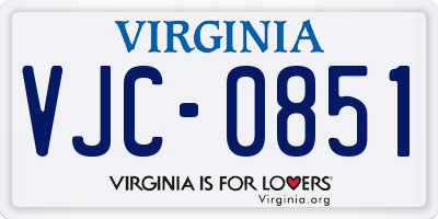 VA license plate VJC0851