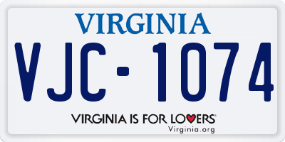 VA license plate VJC1074