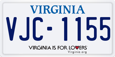 VA license plate VJC1155