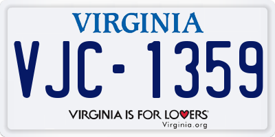 VA license plate VJC1359