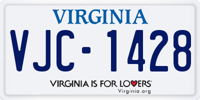 VA license plate VJC1428