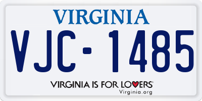 VA license plate VJC1485