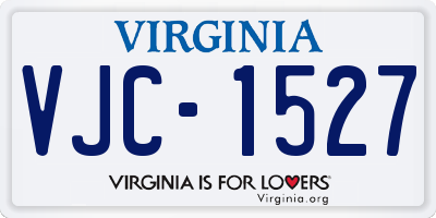 VA license plate VJC1527