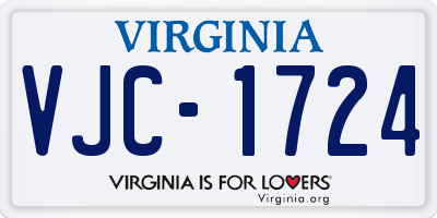 VA license plate VJC1724