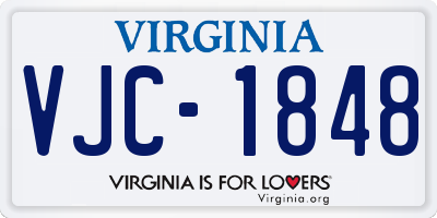 VA license plate VJC1848
