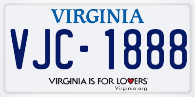 VA license plate VJC1888