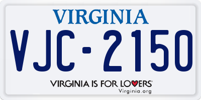VA license plate VJC2150