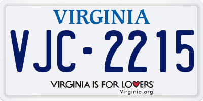 VA license plate VJC2215