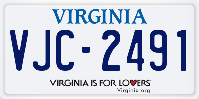 VA license plate VJC2491