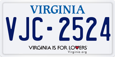 VA license plate VJC2524