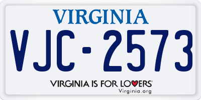 VA license plate VJC2573