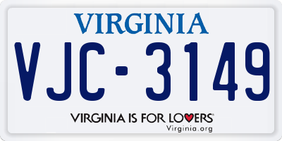 VA license plate VJC3149