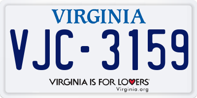 VA license plate VJC3159