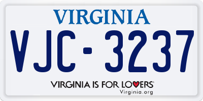 VA license plate VJC3237