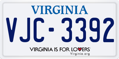 VA license plate VJC3392