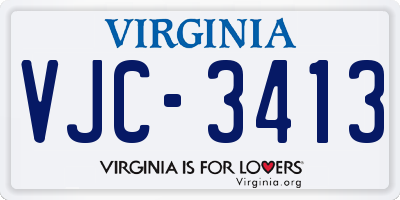 VA license plate VJC3413