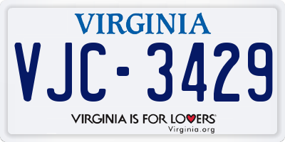 VA license plate VJC3429