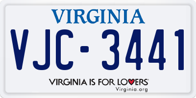 VA license plate VJC3441