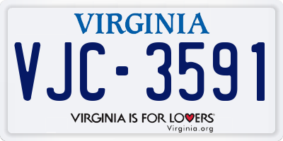 VA license plate VJC3591