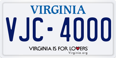 VA license plate VJC4000