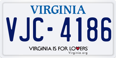 VA license plate VJC4186