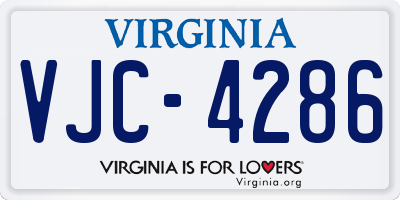 VA license plate VJC4286