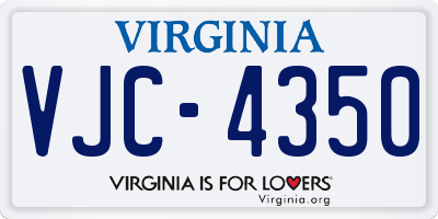 VA license plate VJC4350