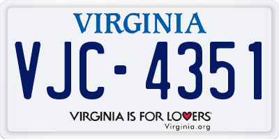 VA license plate VJC4351