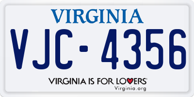 VA license plate VJC4356