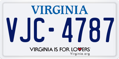 VA license plate VJC4787