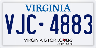 VA license plate VJC4883