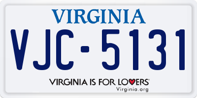 VA license plate VJC5131
