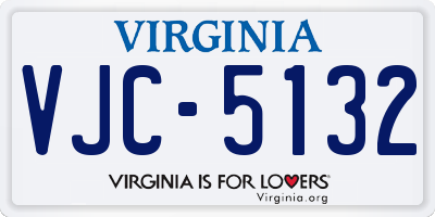 VA license plate VJC5132
