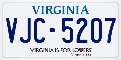 VA license plate VJC5207