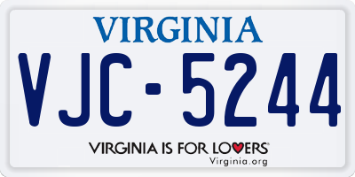 VA license plate VJC5244