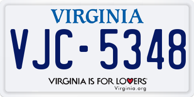 VA license plate VJC5348