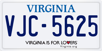VA license plate VJC5625