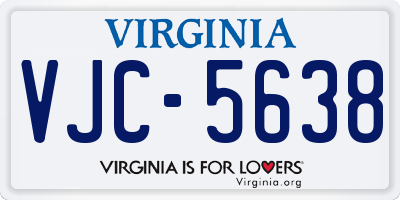 VA license plate VJC5638