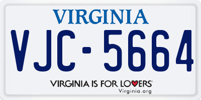 VA license plate VJC5664