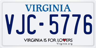 VA license plate VJC5776