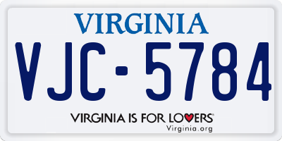 VA license plate VJC5784
