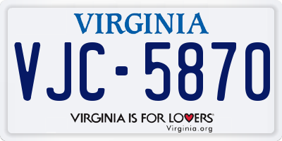 VA license plate VJC5870