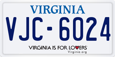 VA license plate VJC6024