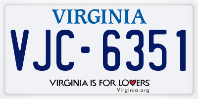 VA license plate VJC6351