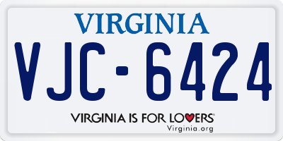 VA license plate VJC6424