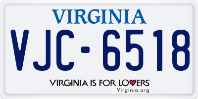 VA license plate VJC6518