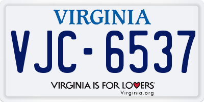 VA license plate VJC6537