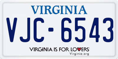 VA license plate VJC6543